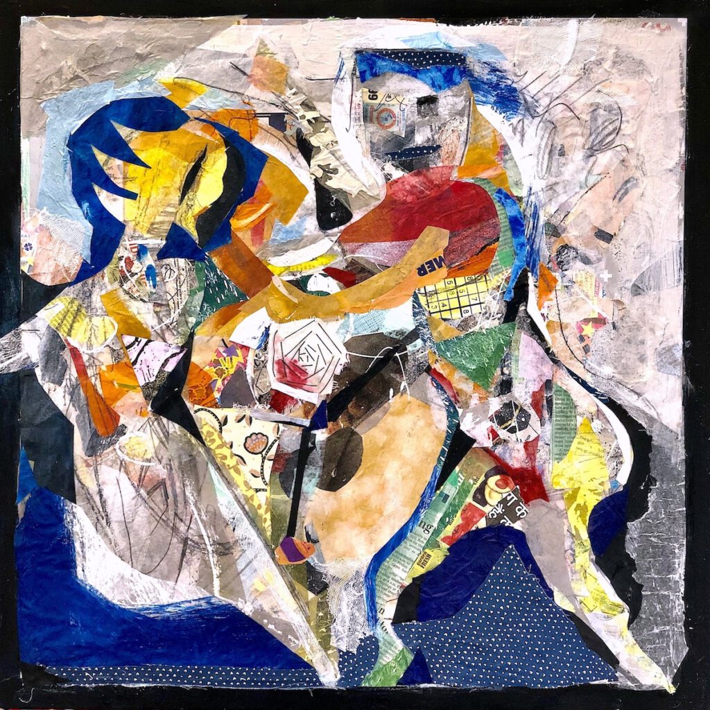 Collage of two people either hugging or fighting